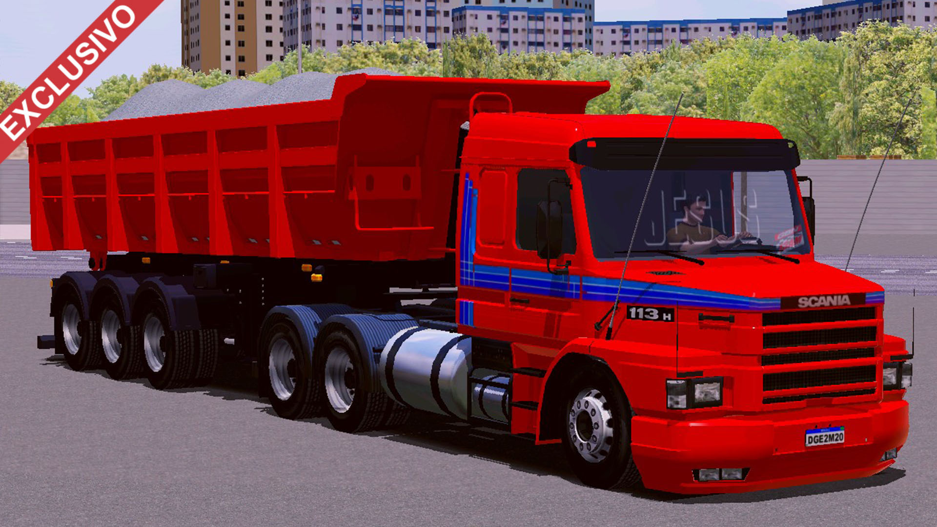 Skin Scania H Vermelha do GBN na Caçamba EXCLUSIVO Skins Games Truck