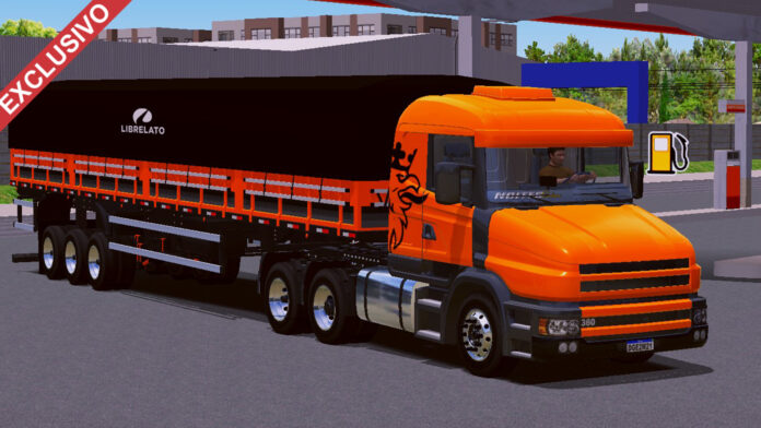 Skin Scania G Laranja Na Granel EXCLUSIVO Skins Games Truck